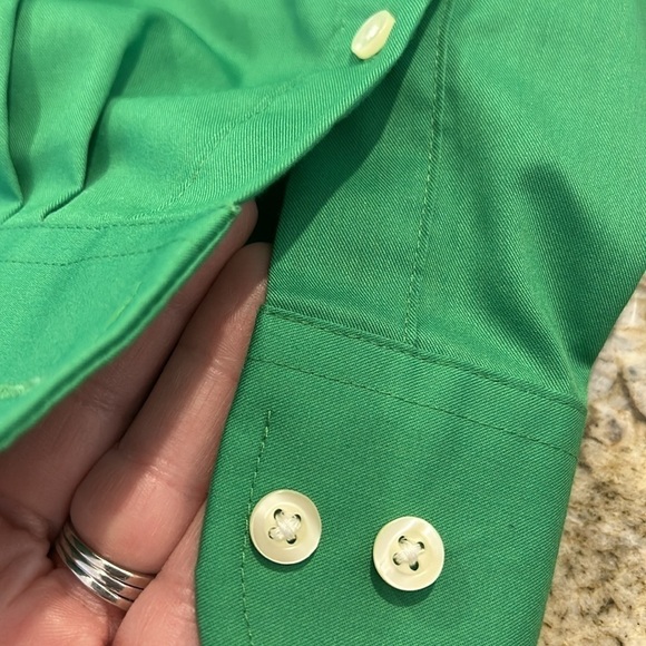 CHAPS Men’s 18-18 1/2 Green button down - Picture 8 of 13